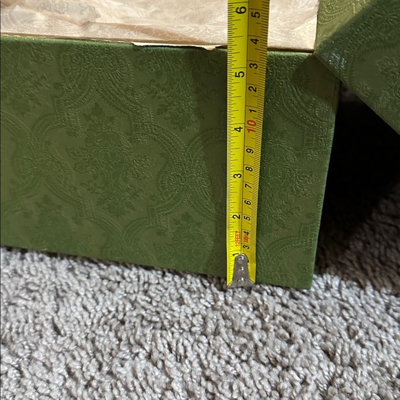 Gucci Green Patterned Shoe Box with Beige Dust Bags (Empty) - Picture 5 of 8